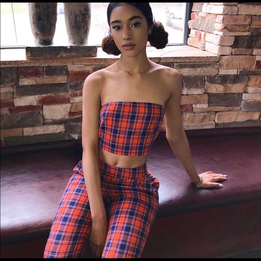 Orange and Navy Blue 2 Piece Set